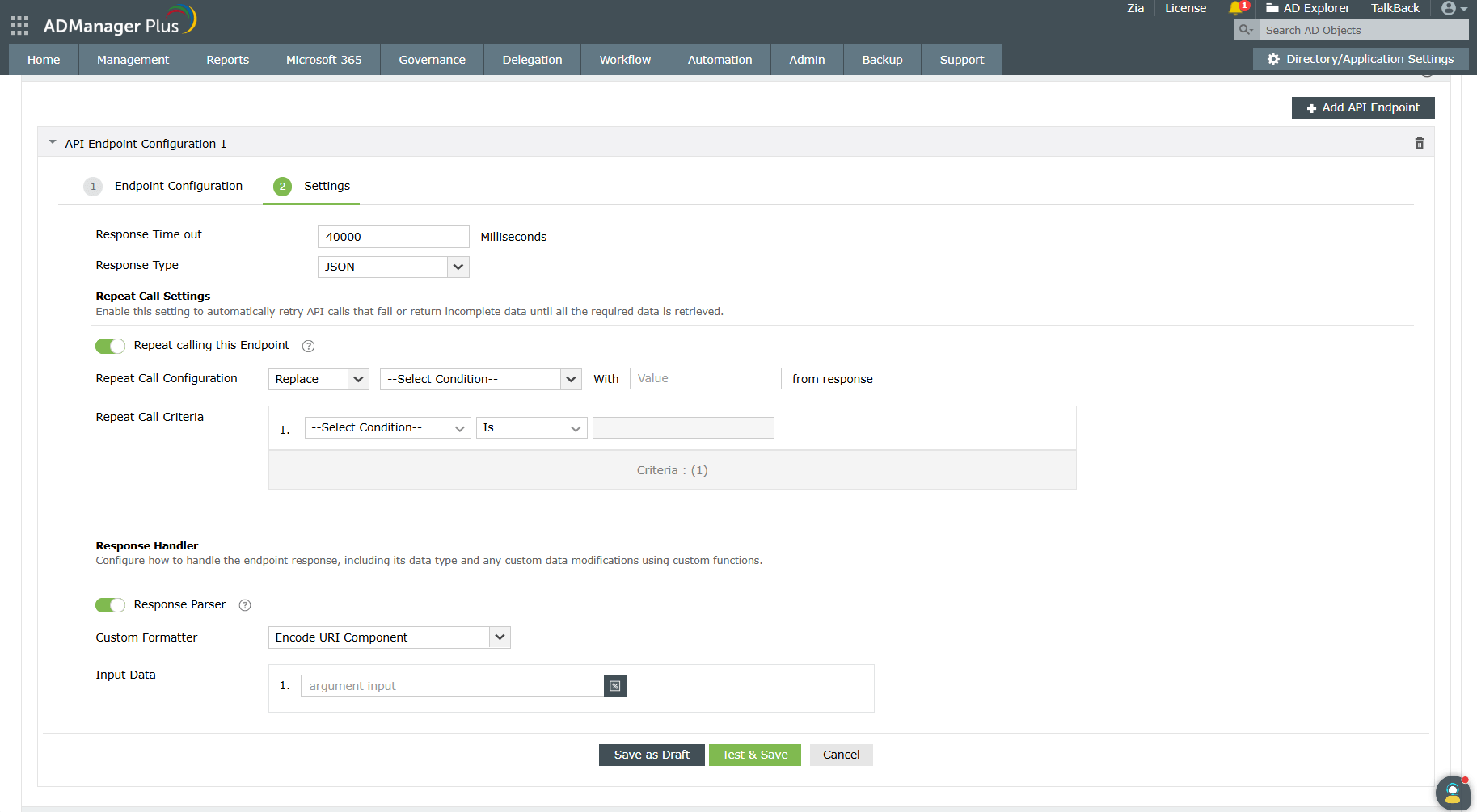 Custom applications integration