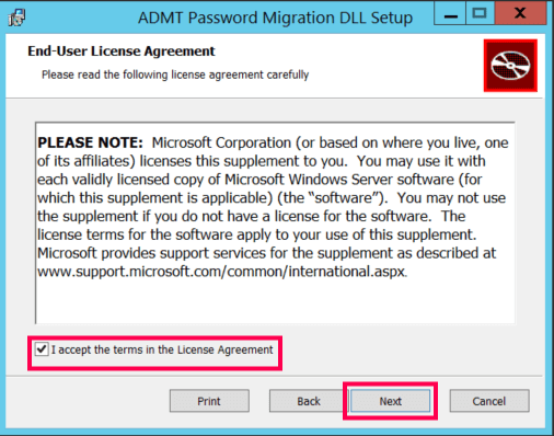 ADMT installation and setup